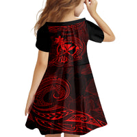 Hawaii Family Matching Mermaid Dress and Hawaiian Shirt Shaka Tattoo Mix Polynesian Plumeria Red Version LT14 - Polynesian Pride