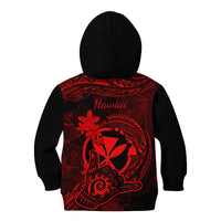 Hawaii Kid Hoodie Shaka Tattoo Mix Polynesian Plumeria Red Version LT14 - Polynesian Pride