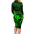 hawaii-family-matching-long-sleeve-bodycon-dress-and-hawaiian-shirt-shaka-tattoo-mix-polynesian-plumeria-green-version