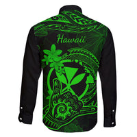 Hawaii Family Matching Mermaid Dress and Hawaiian Shirt Shaka Tattoo Mix Polynesian Plumeria Green Version LT14 - Polynesian Pride