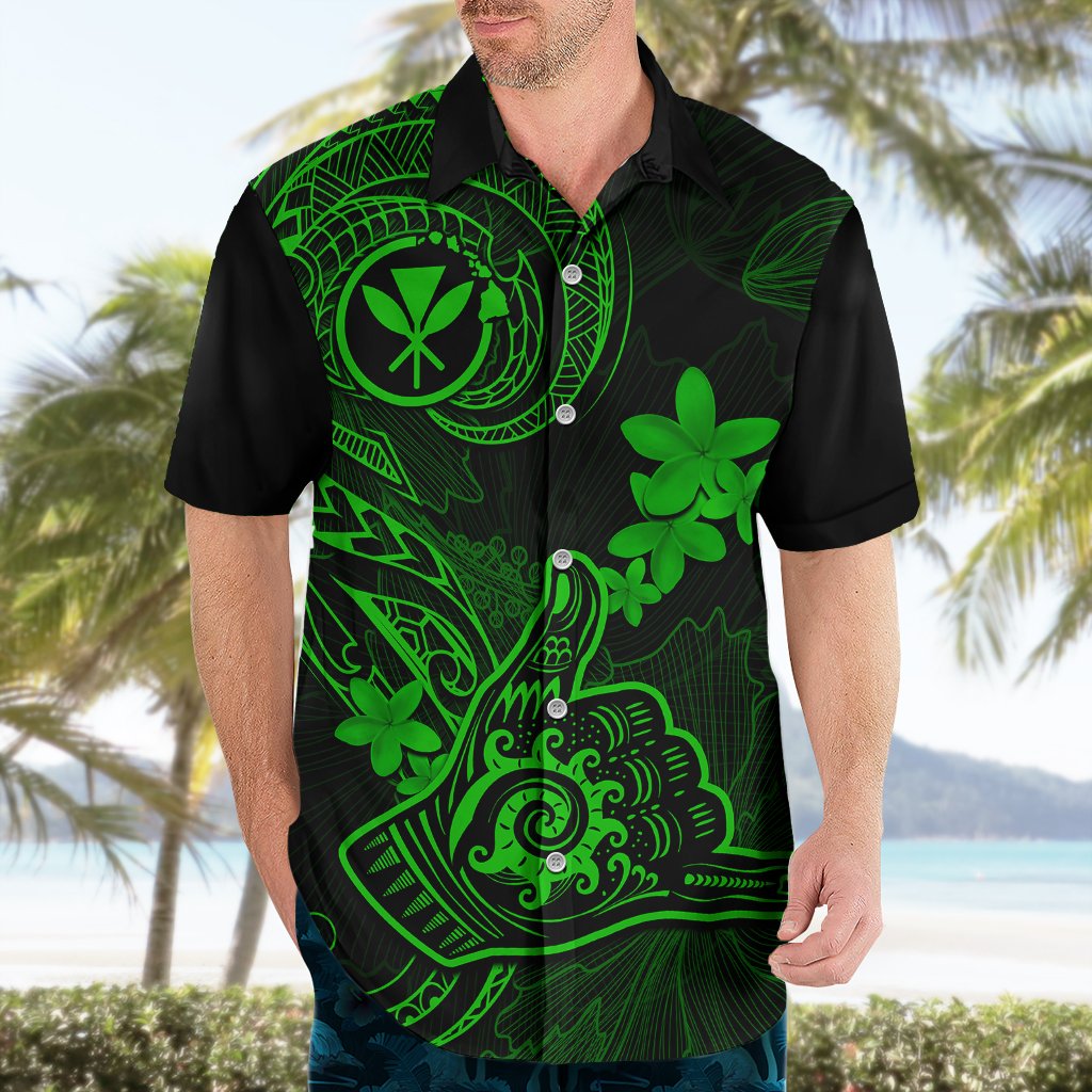 Hawaii Hawaiian Shirt Shaka Tattoo Mix Polynesian Plumeria Green Version LT14 - Polynesian Pride