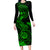 hawaii-long-sleeve-bodycon-dress-shaka-tattoo-mix-polynesian-plumeria-green-version