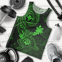 Hawaii Men Tank Top Shaka Tattoo Mix Polynesian Plumeria Green Version LT14 Green - Polynesian Pride