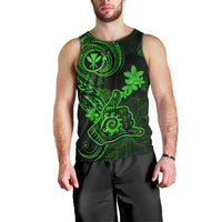 Hawaii Men Tank Top Shaka Tattoo Mix Polynesian Plumeria Green Version LT14 - Polynesian Pride