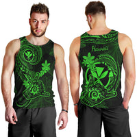 Hawaii Men Tank Top Shaka Tattoo Mix Polynesian Plumeria Green Version LT14 - Polynesian Pride