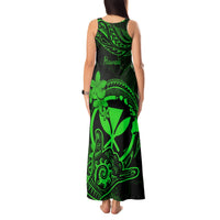 Hawaii Tank Maxi Dress Shaka Tattoo Mix Polynesian Plumeria Green Version LT14 - Polynesian Pride