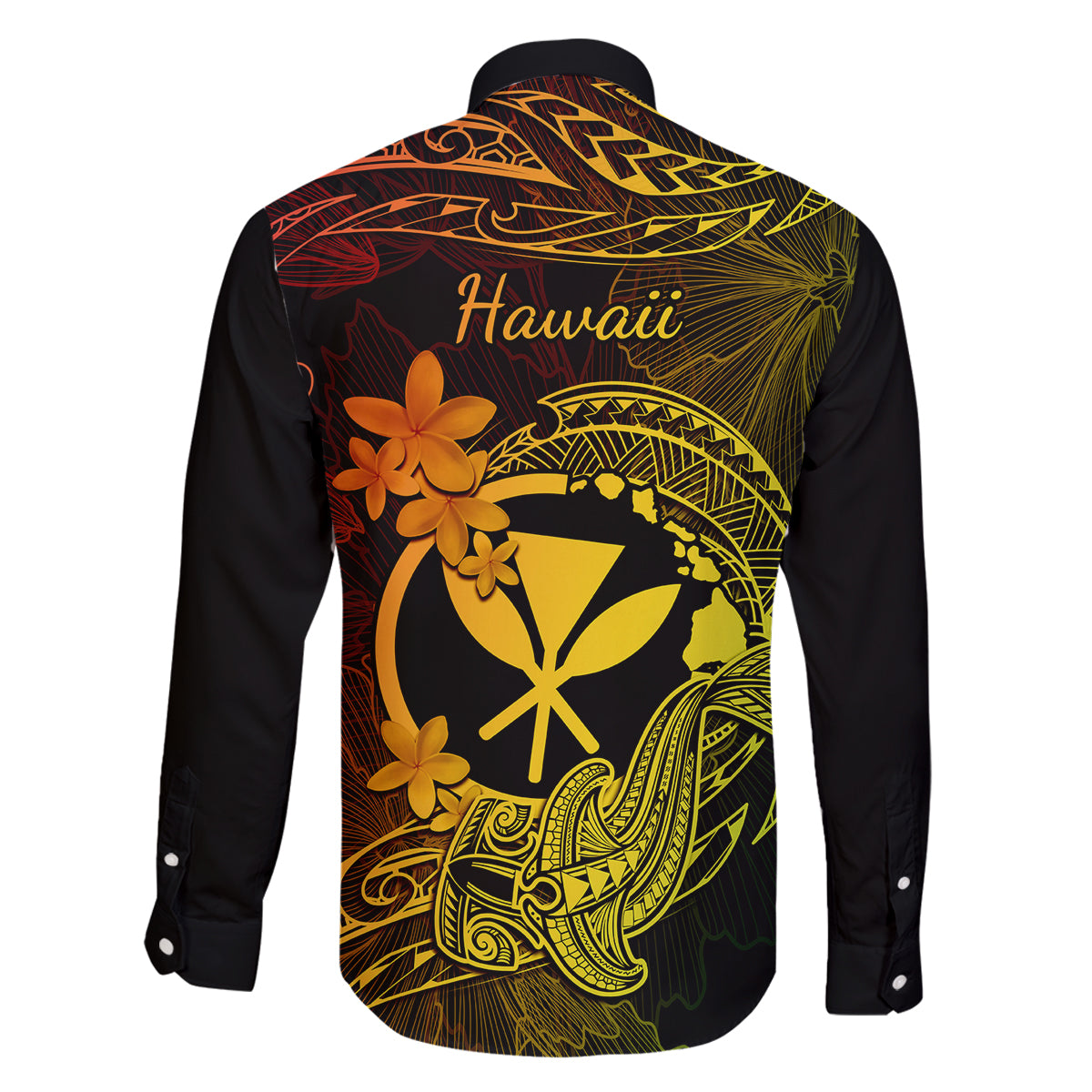 Hawaii Family Matching Long Sleeve Bodycon Dress and Hawaiian Shirt Hammerhead Shark Tattoo Mix Polynesian Plumeria Reggae Version LT14 - Polynesian Pride