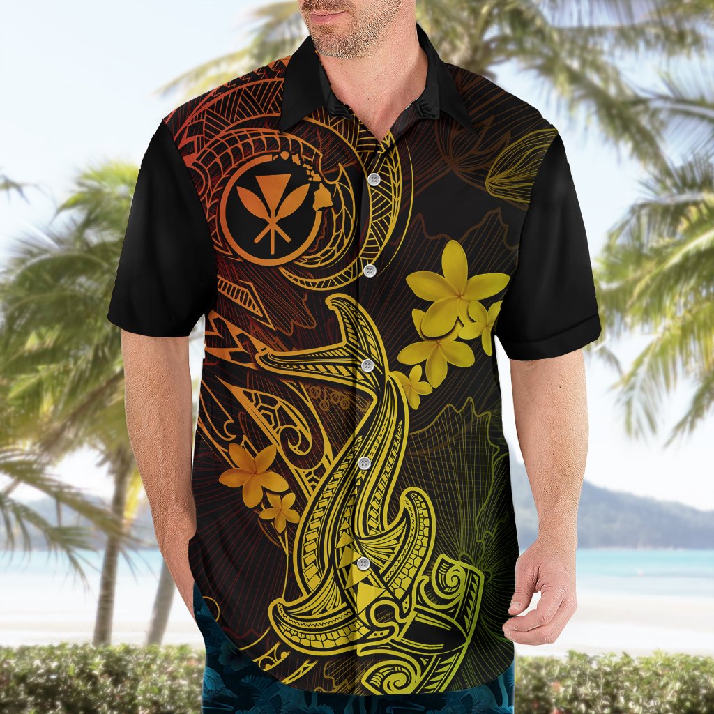 Hawaii Hawaiian Shirt Hammerhead Shark Tattoo Mix Polynesian Plumeria Reggae Version LT14 - Polynesian Pride