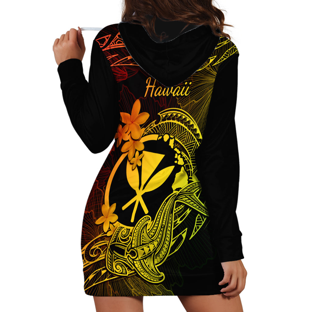 Hawaii Hoodie Dress Hammerhead Shark Tattoo Mix Polynesian Plumeria Reggae Version LT14 - Polynesian Pride