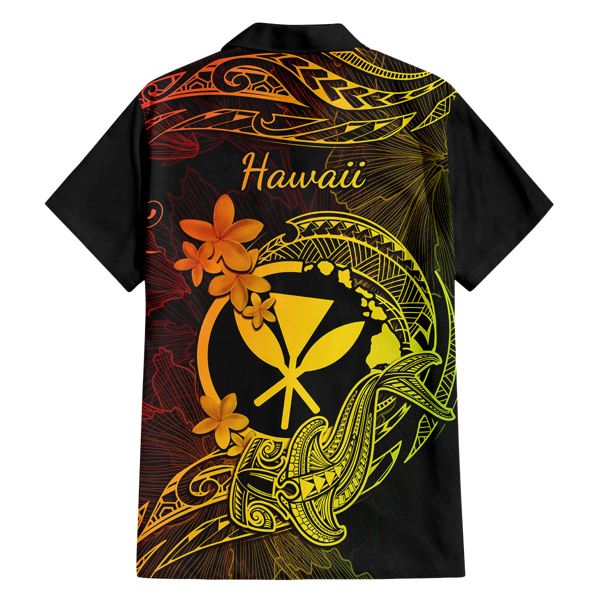 Hawaii Kid Hawaiian Shirt Hammerhead Shark Tattoo Mix Polynesian Plumeria Reggae Version LT14 - Polynesian Pride