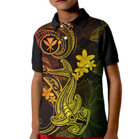 Hawaii Kid Polo Shirt Hammerhead Shark Tattoo Mix Polynesian Plumeria Reggae Version LT14 Kid Reggae - Polynesian Pride