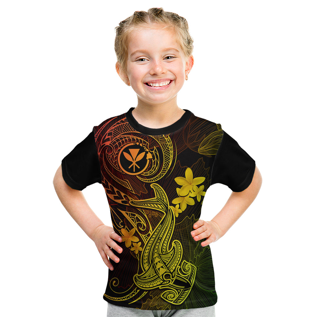 Hawaii Kid T Shirt Hammerhead Shark Tattoo Mix Polynesian Plumeria Reggae Version LT14 Reggae - Polynesian Pride