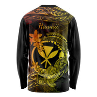 Hawaii Long Sleeve Shirt Hammerhead Shark Tattoo Mix Polynesian Plumeria Reggae Version LT14 - Polynesian Pride