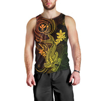 Hawaii Men Tank Top Hammerhead Shark Tattoo Mix Polynesian Plumeria Reggae Version LT14 - Polynesian Pride