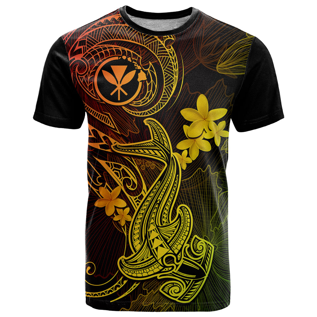 Hawaii T Shirt Hammerhead Shark Tattoo Mix Polynesian Plumeria Reggae Version LT14 Reggae - Polynesian Pride