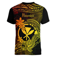 hawaii-women-v-neck-t-shirt-hammerhead-shark-tattoo-mix-polynesian-plumeria-reggae-version