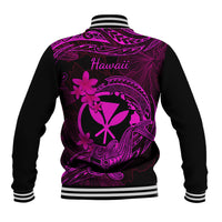 Hawaii Baseball Jacket Hammerhead Shark Tattoo Mix Polynesian Plumeria Pink Version LT14 - Polynesian Pride
