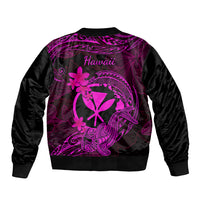 Hawaii Bomber Jacket Hammerhead Shark Tattoo Mix Polynesian Plumeria Pink Version LT14 - Polynesian Pride