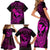 hawaii-family-matching-short-sleeve-bodycon-dress-and-hawaiian-shirt-hammerhead-shark-tattoo-mix-polynesian-plumeria-pink-version