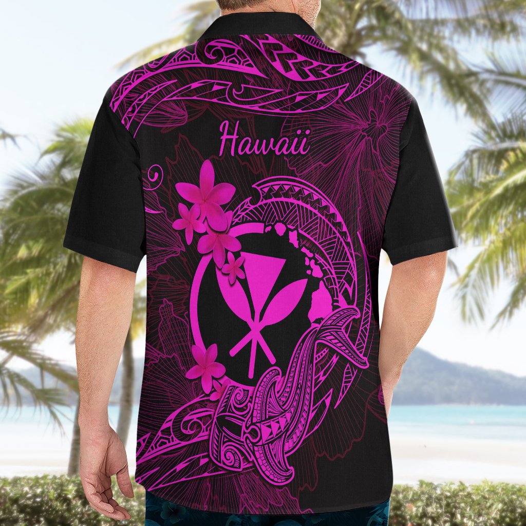 Hawaii Hawaiian Shirt Hammerhead Shark Tattoo Mix Polynesian Plumeria Pink Version LT14 - Polynesian Pride