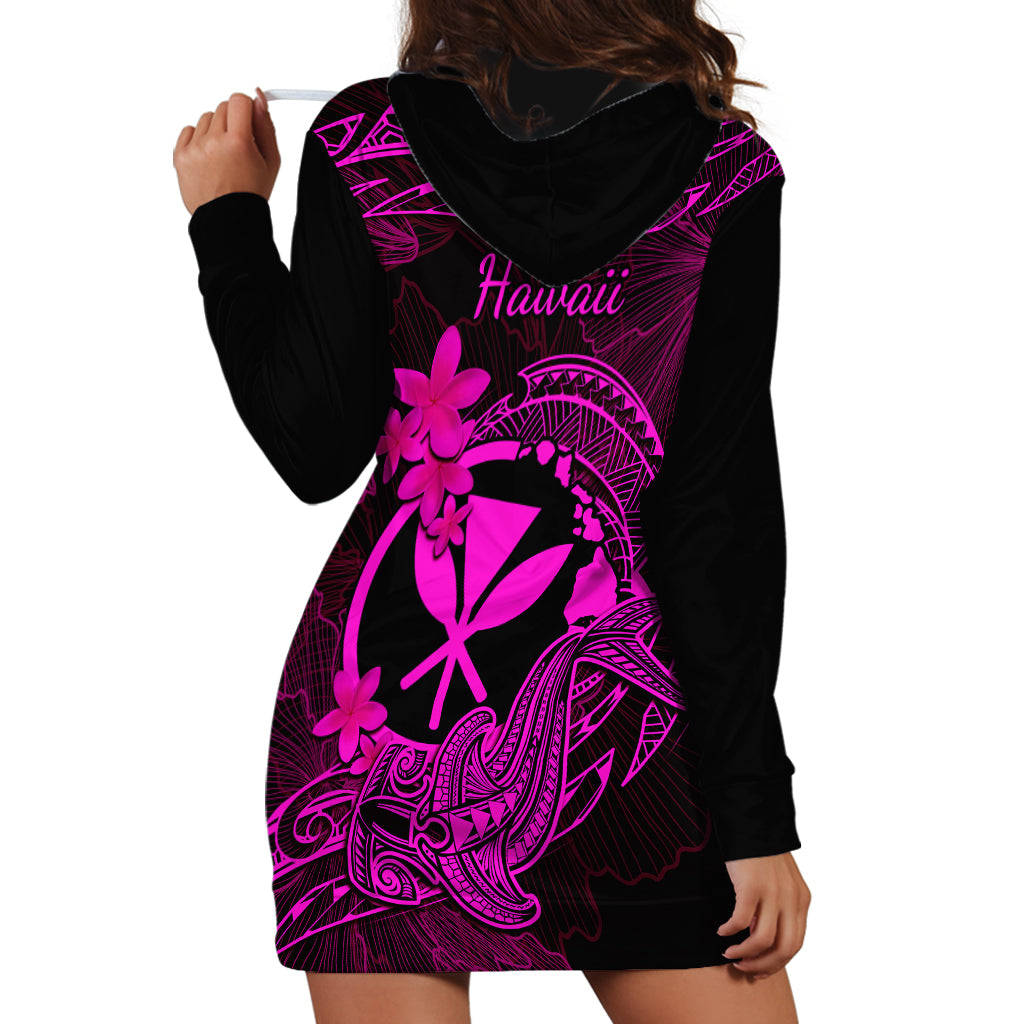 Hawaii Hoodie Dress Hammerhead Shark Tattoo Mix Polynesian Plumeria Pink Version LT14 - Polynesian Pride