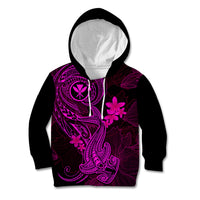 Hawaii Kid Hoodie Hammerhead Shark Tattoo Mix Polynesian Plumeria Pink Version LT14 Pink - Polynesian Pride