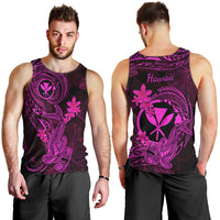 Hawaii Men Tank Top Hammerhead Shark Tattoo Mix Polynesian Plumeria Pink Version LT14 - Polynesian Pride
