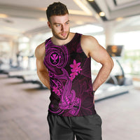Hawaii Men Tank Top Hammerhead Shark Tattoo Mix Polynesian Plumeria Pink Version LT14 - Polynesian Pride