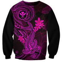 Hawaii Sweatshirt Hammerhead Shark Tattoo Mix Polynesian Plumeria Pink Version LT14 Unisex Pink - Polynesian Pride