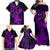 hawaii-family-matching-off-shoulder-maxi-dress-and-hawaiian-shirt-hammerhead-shark-tattoo-mix-polynesian-plumeria-purple-version