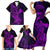 hawaii-family-matching-short-sleeve-bodycon-dress-and-hawaiian-shirt-hammerhead-shark-tattoo-mix-polynesian-plumeria-purple-version