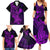 hawaii-family-matching-summer-maxi-dress-and-hawaiian-shirt-hammerhead-shark-tattoo-mix-polynesian-plumeria-purple-version