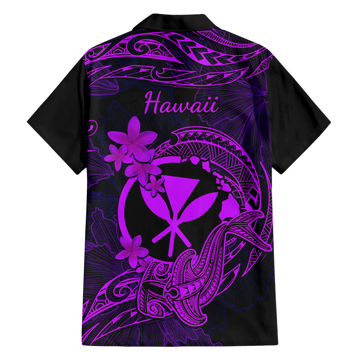Hawaii Kid Hawaiian Shirt Hammerhead Shark Tattoo Mix Polynesian Plumeria Purple Version LT14 - Polynesian Pride