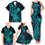 hawaii-family-matching-tank-maxi-dress-and-hawaiian-shirt-hammerhead-shark-tattoo-mix-polynesian-plumeria-turquoise-version