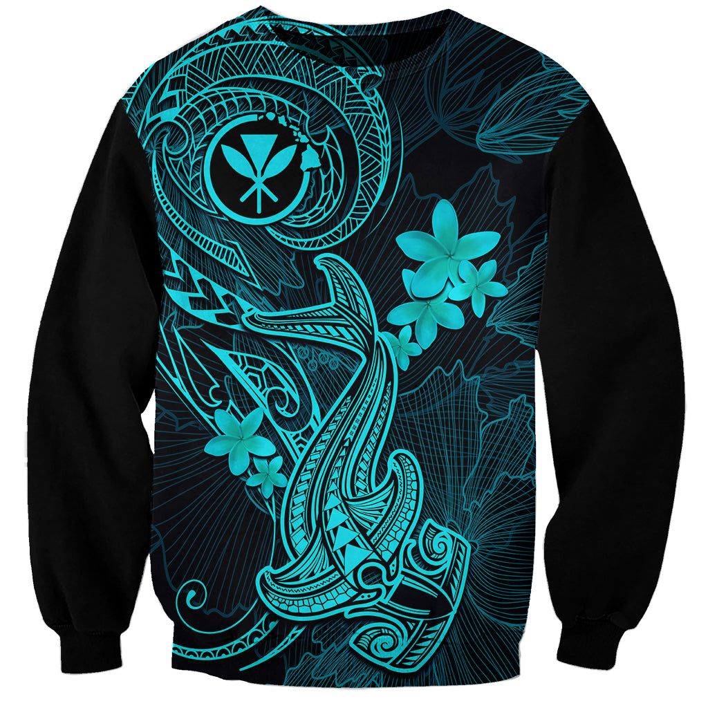 hawaii-sweatshirt-hammerhead-shark-tattoo-mix-polynesian-plumeria-turquoise-version