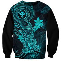 hawaii-sweatshirt-hammerhead-shark-tattoo-mix-polynesian-plumeria-turquoise-version