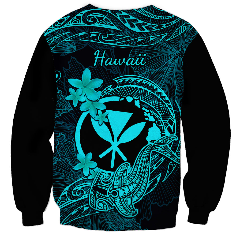 hawaii-sweatshirt-hammerhead-shark-tattoo-mix-polynesian-plumeria-turquoise-version