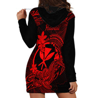 Hawaii Hoodie Dress Hammerhead Shark Tattoo Mix Polynesian Plumeria Red Version LT14 - Polynesian Pride