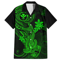 Hawaii Kid Hawaiian Shirt Hammerhead Shark Tattoo Mix Polynesian Plumeria Green Version LT14 Kid Green - Polynesian Pride