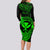 hawaii-long-sleeve-bodycon-dress-hammerhead-shark-tattoo-mix-polynesian-plumeria-green-version