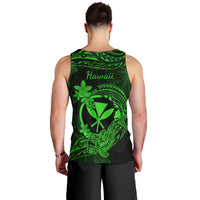 Hawaii Men Tank Top Hammerhead Shark Tattoo Mix Polynesian Plumeria Green Version LT14 - Polynesian Pride