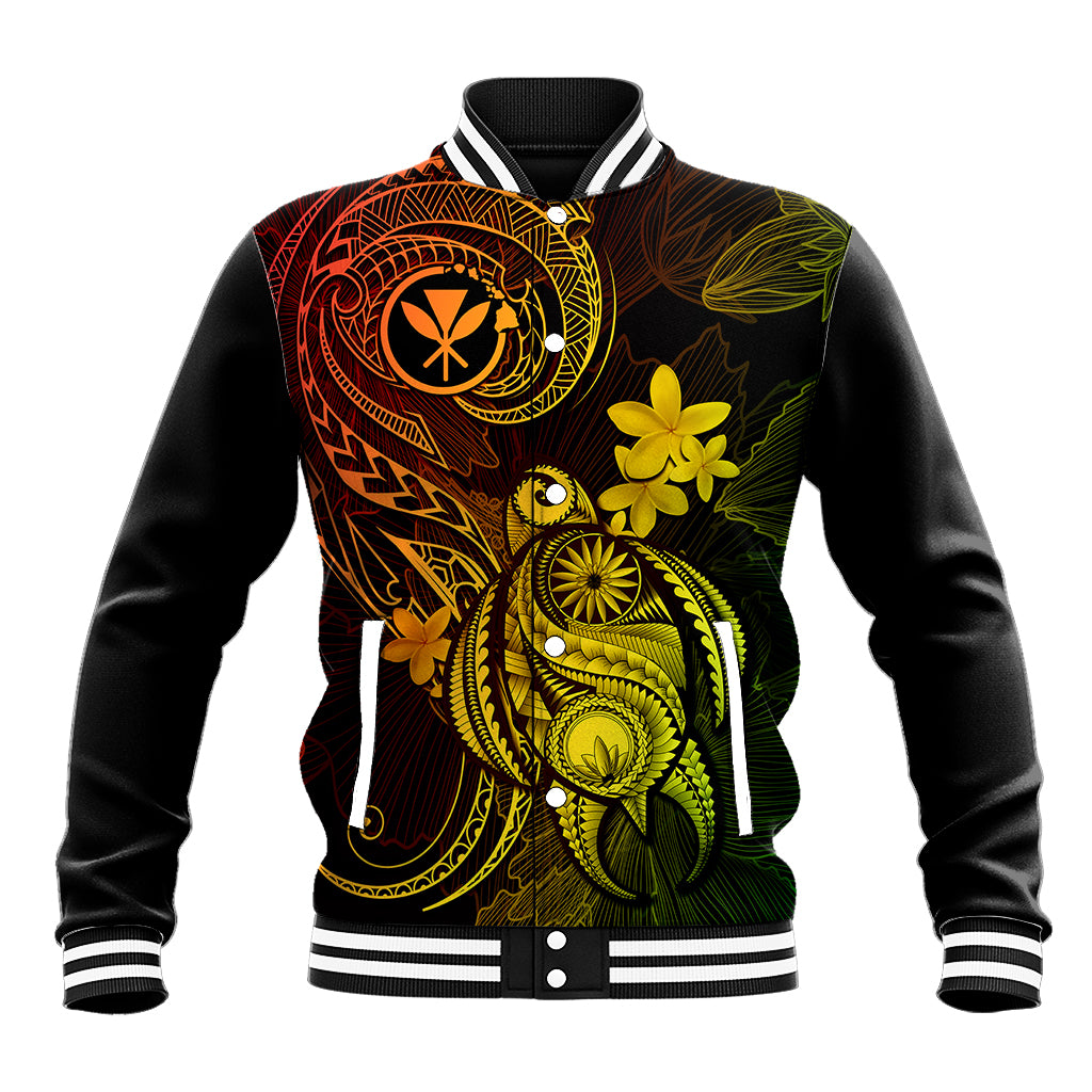 Hawaii Baseball Jacket Turtle Mix Polynesian Plumeria Reggae Version LT14 Unisex Reggae - Polynesian Pride
