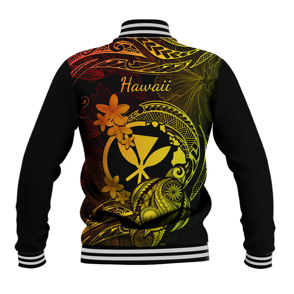 Hawaii Baseball Jacket Turtle Mix Polynesian Plumeria Reggae Version LT14 - Polynesian Pride