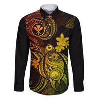 Hawaii Family Matching Long Sleeve Bodycon Dress and Hawaiian Shirt Turtle Mix Polynesian Plumeria Reggae Version LT14 Dad's Shirt - Long Sleeve Reggae - Polynesian Pride