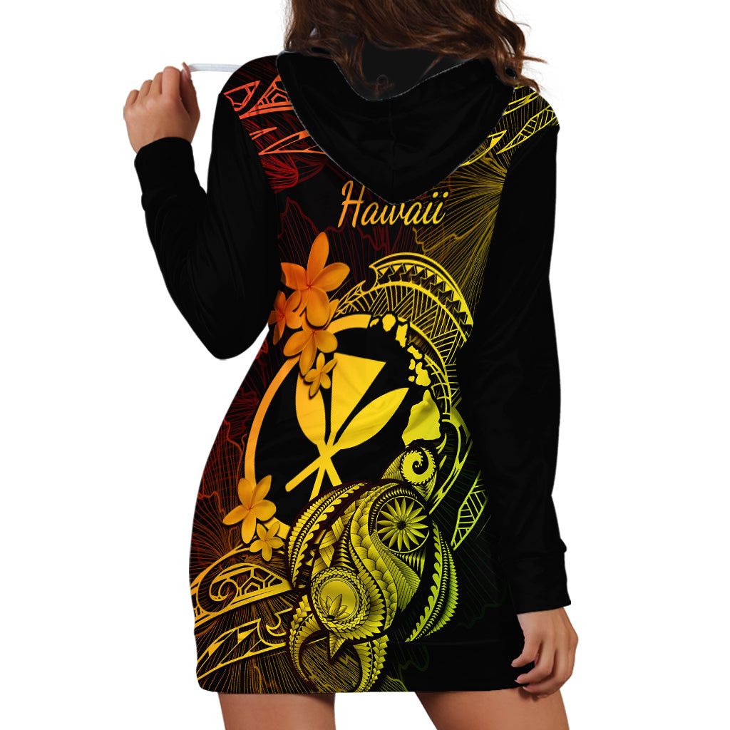 Hawaii Hoodie Dress Turtle Mix Polynesian Plumeria Reggae Version LT14 - Polynesian Pride