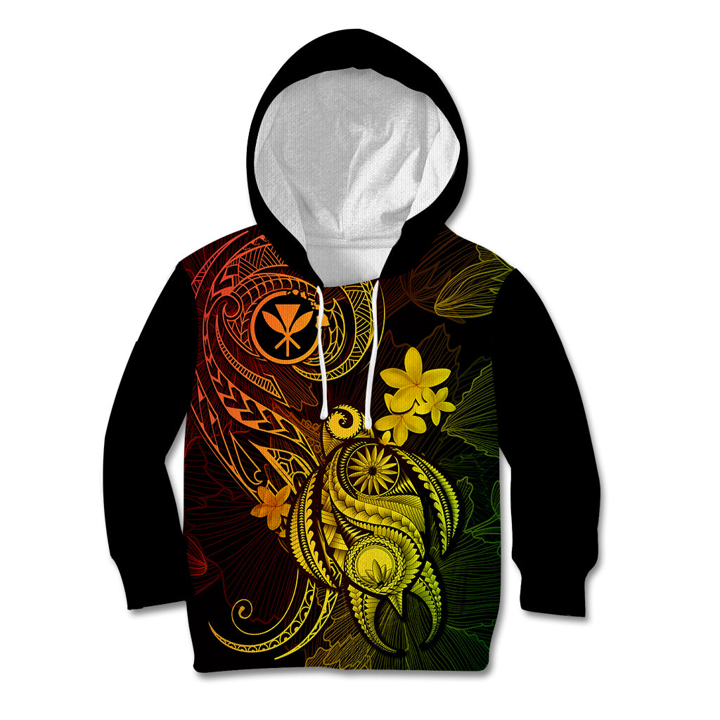 Hawaii Kid Hoodie Turtle Mix Polynesian Plumeria Reggae Version LT14 Reggae - Polynesian Pride