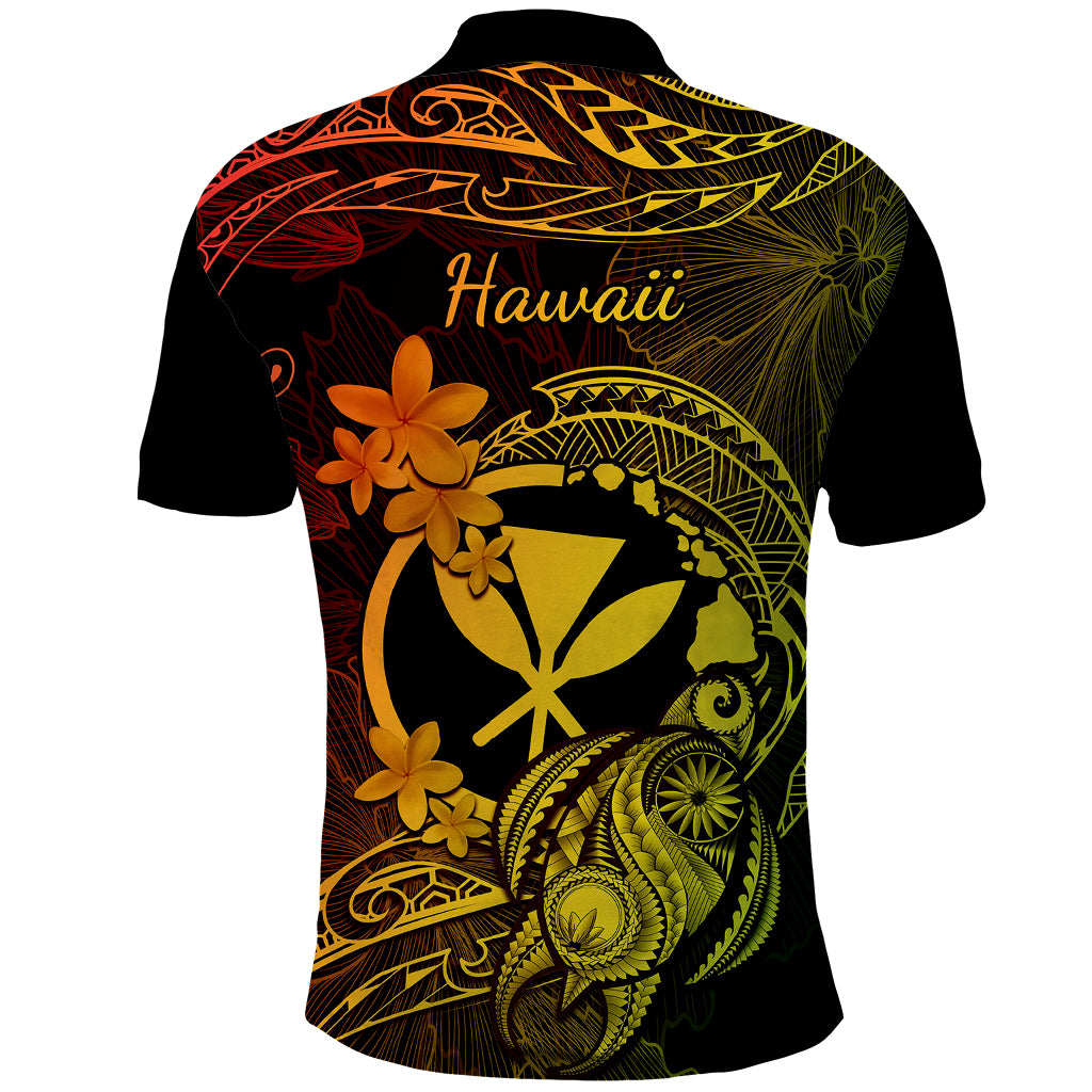 Hawaii Polo Shirt Turtle Mix Polynesian Plumeria Reggae Version LT14 - Polynesian Pride