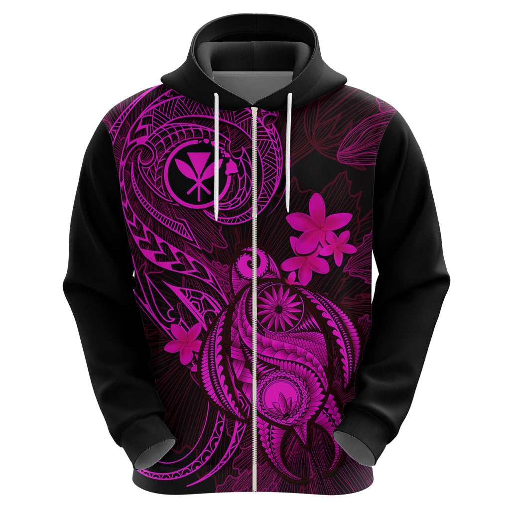 Hawaii Hoodie Turtle Mix Polynesian Plumeria Pink Version LT14 - Polynesian Pride