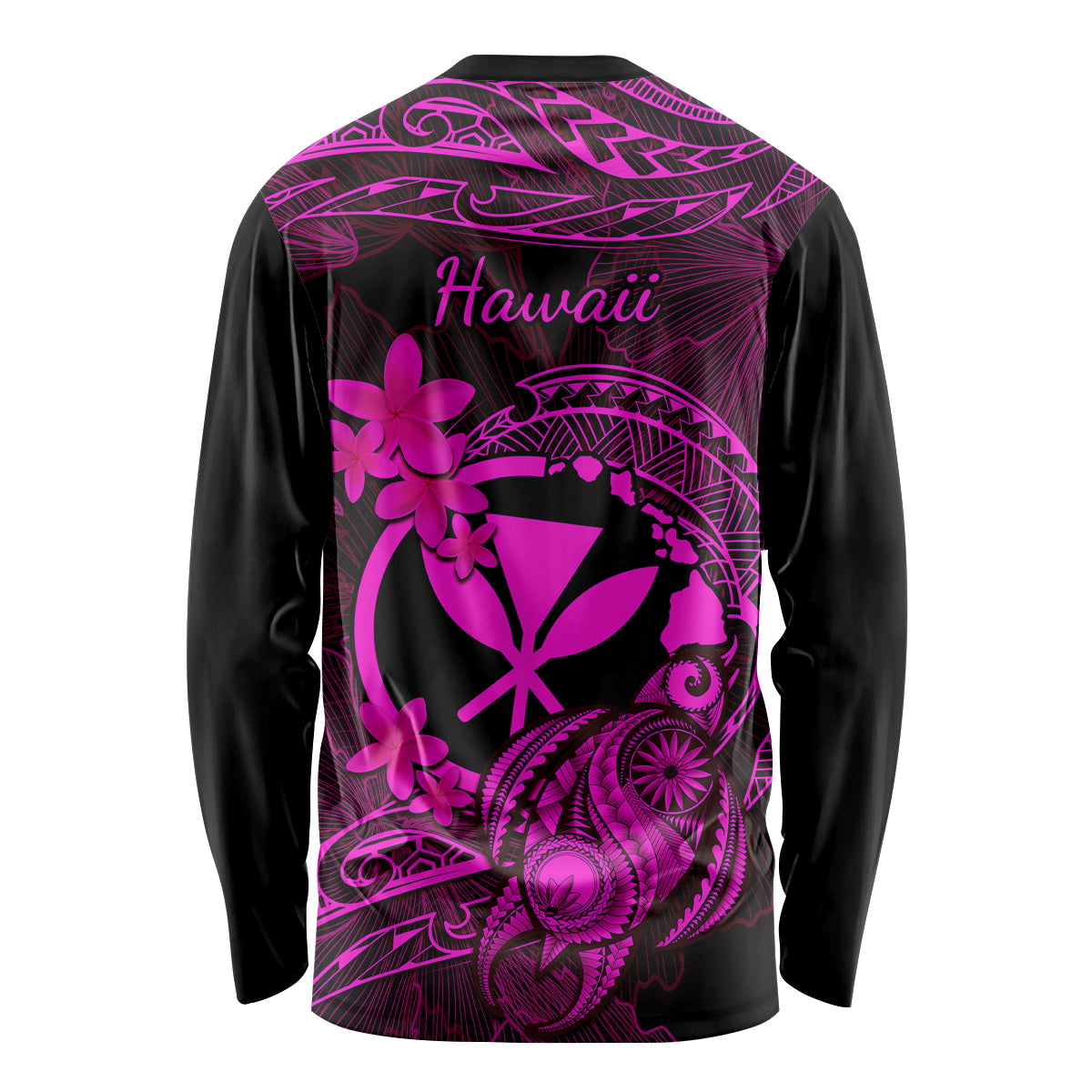 Hawaii Long Sleeve Shirt Turtle Mix Polynesian Plumeria Pink Version LT14 - Polynesian Pride