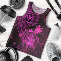Hawaii Men Tank Top Turtle Mix Polynesian Plumeria Pink Version LT14 Pink - Polynesian Pride